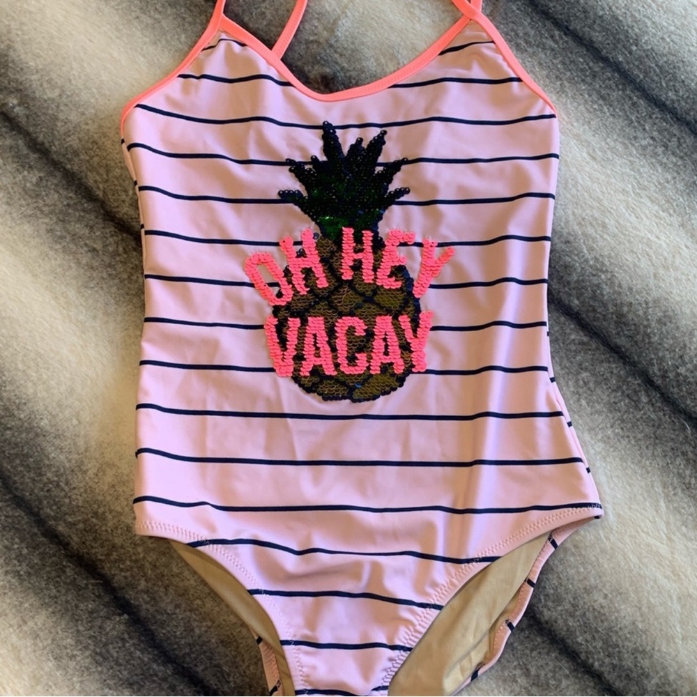 Shade Critters Magic Flip Sequin Flip Oh Hey Vacay One Piece Swimsuit